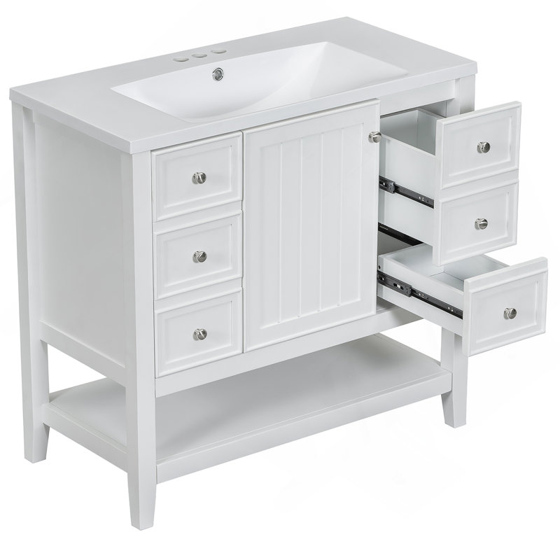 Ensemble de meuble-lavabo 36 po avec lavabo, une armoire et trois tiroirs