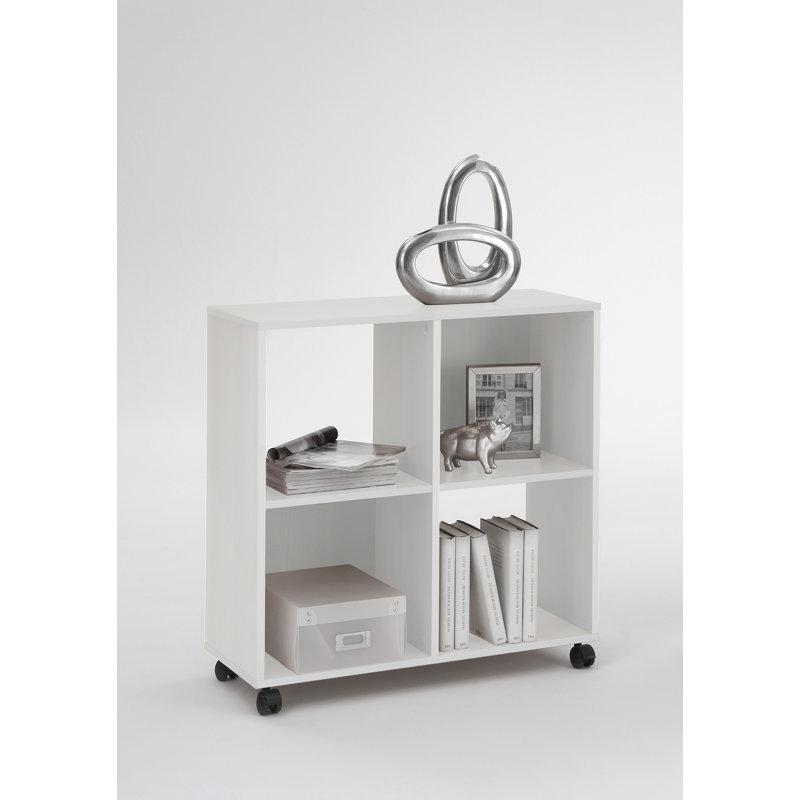 78cm H x 72cm W Solid Wood Cube Bookcase, White