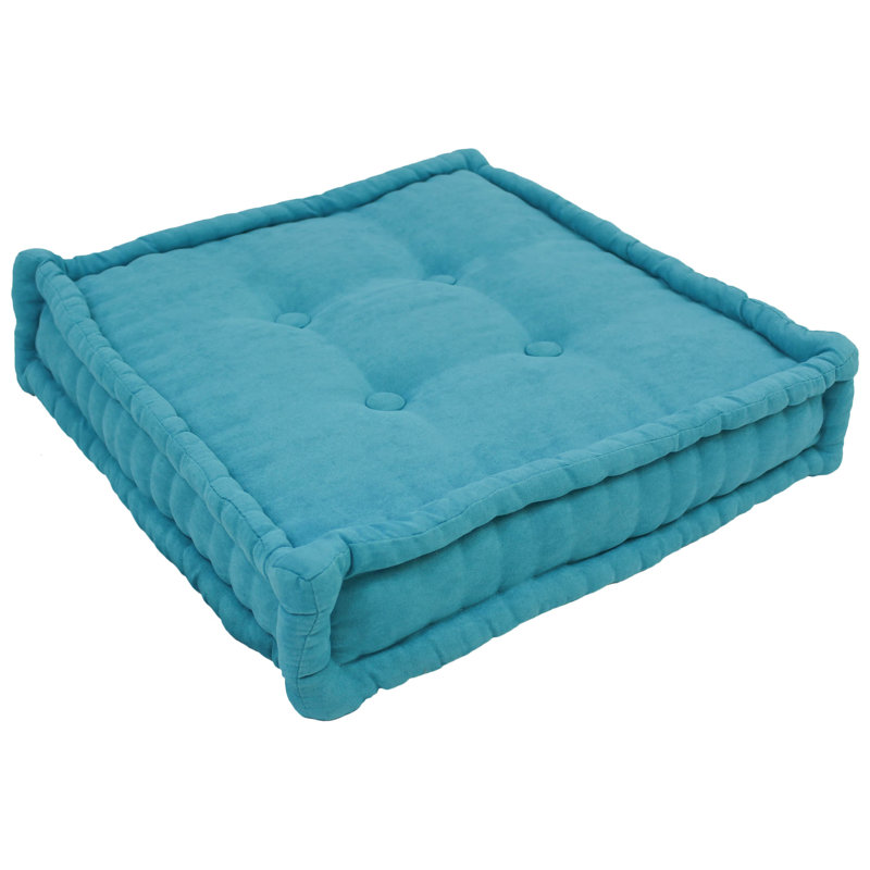  Square Microsuede Pillow Cover & Insert, Aqua Blue