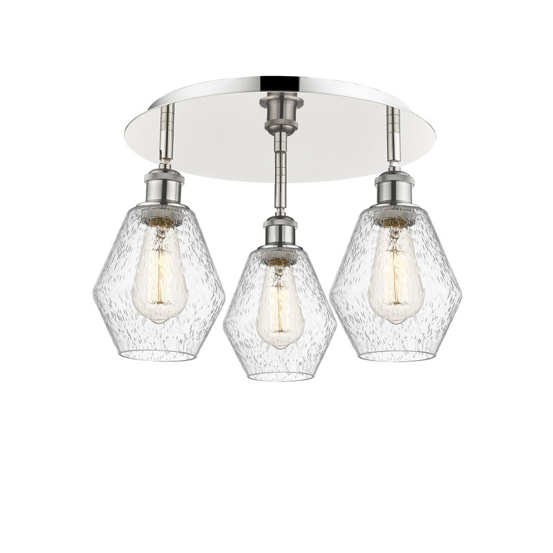 Amylea Glass Flush Mount, Seedy, Polished Nickel