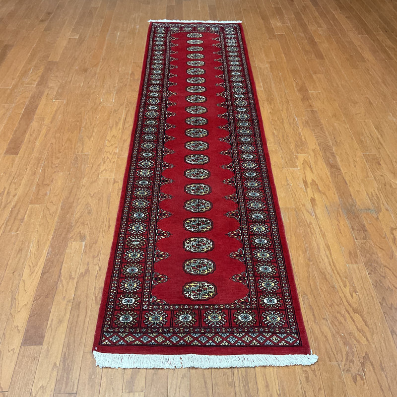  Handmade Bokhara Wool Runner, Runner 2'7" x 10'1"