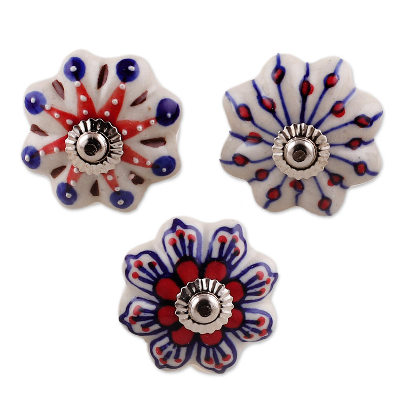 Novica Handmade Fantasy Spring Ceramic Knobs