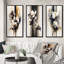 "Fleur d'orchidée blanche sur peinture beige doré", 3 pièces sur toile-400239132-400239200