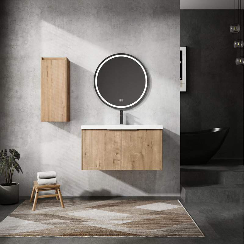 Meuble-lavabo de salle de bain avec lavabo et armoire latérale - 36 po, 36"