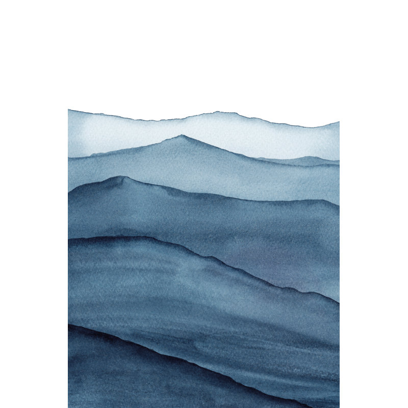 Abstract Indigo Blue by Ju-Ju - Wrapped Canvas Print, 46cm H x 30cm W x 3.8cm D
