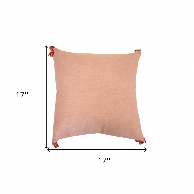  Insert de coussin carré en chenille Tie Dyed, Corail