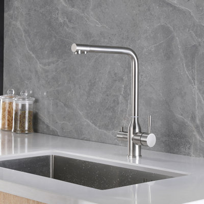 Paddock Twin Lever 3 Way Kitchen Faucet