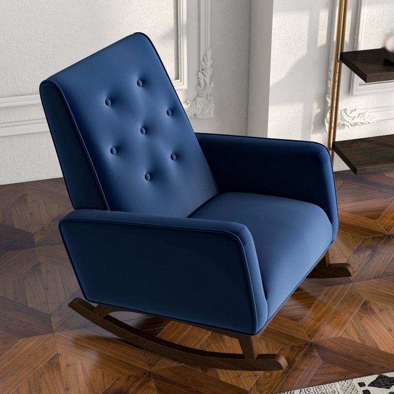 Chaise berçante en bois massif Demetrius