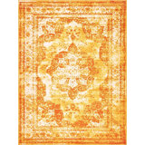 Sandrine Ikat Area Rug in Orange