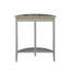 Élégante table demi-lune en chêne naturel et gris - console de rangement pour un usage quotidien