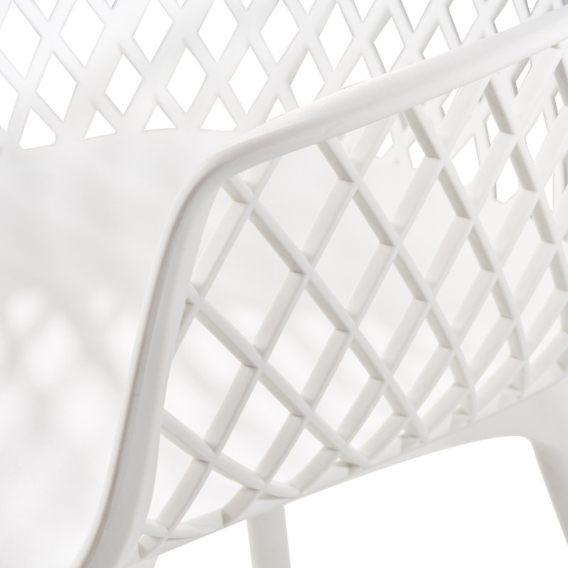 Chaise coquelicot pour patio d'extérieur - Blanc, polypropylène, étable et mobilier de style contemporain, Blanc