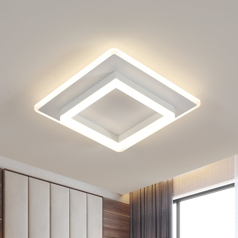 30Cm White Square Acrylic LED Flush Mount Ceiling Light