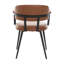 47cm H Upholstered Metal Armchair in Brown