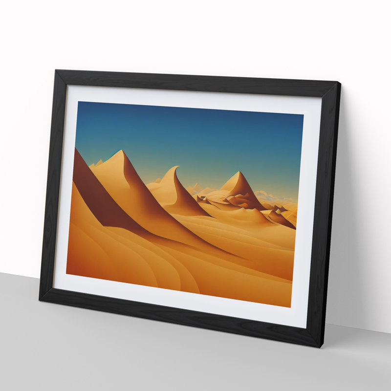Desert Sand Dunes Vol.2 1 Piece Single Picture Frame Wall Art, 25cm H x 34cm W x 2cm D, Black