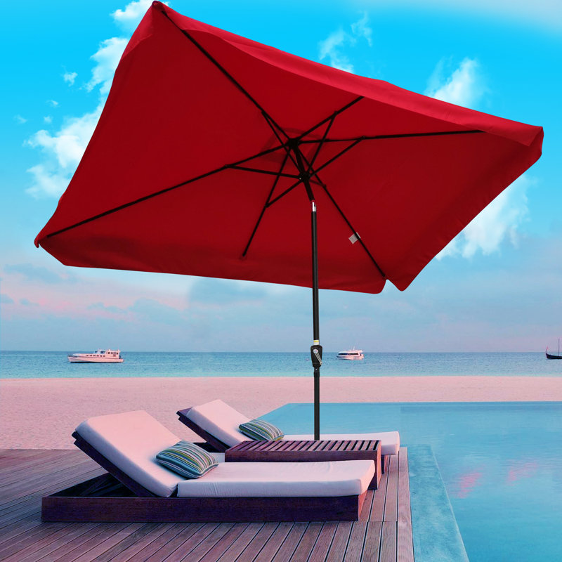 78‘’ x 120" Rectangular Market Umbrella, Red