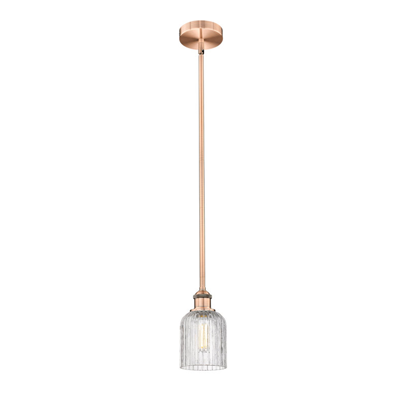 Luminaire suspendu 1 lumière Aalina, Cuivre antique, Clair
