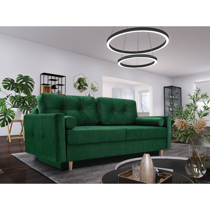 Asly 3 Seater Sofa Bed, Bottle Green