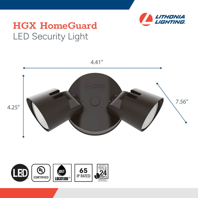 Outdoor HGX LED 2RH 4000K Security Floodlight in Dark Bronze 2 Pack
