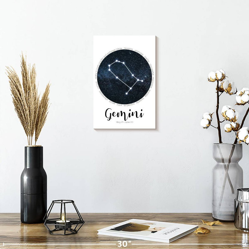 Gémeaux, constellation d'étoiles, H 12 po x l 8 po x P 1 po