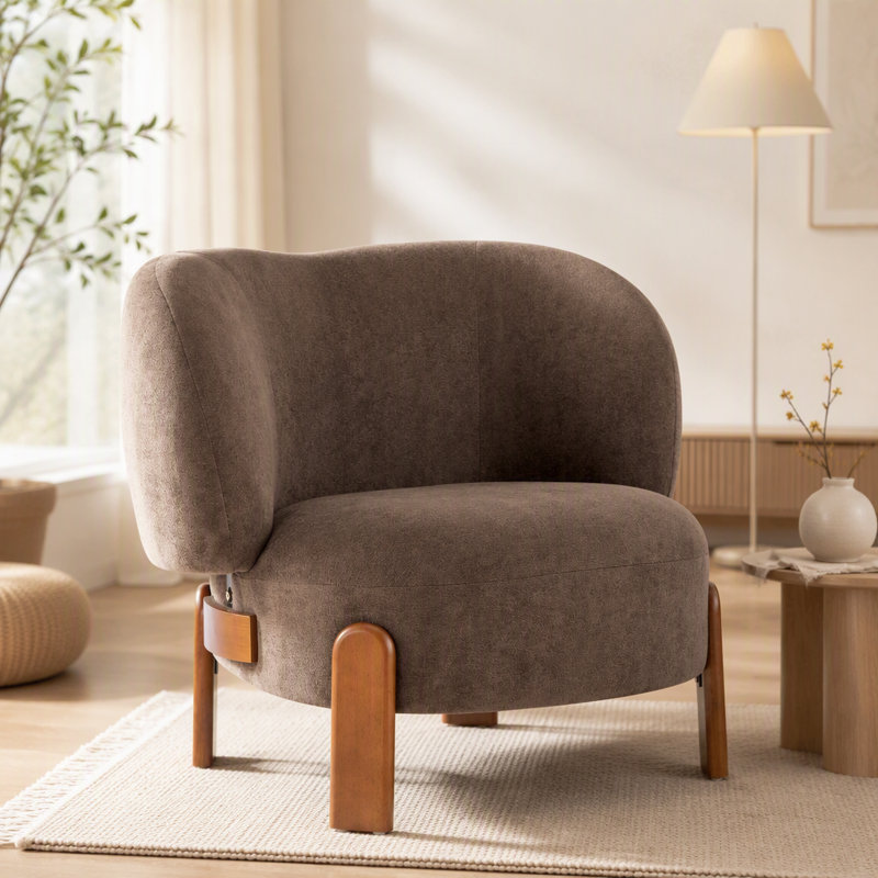 Fauteuil à oreilles Cozy, Dark Brown Polyester
