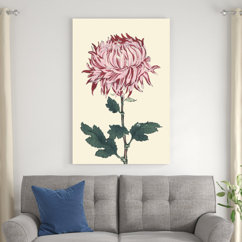 Chrysanthème bloc de bois IV, H 48 po x l 32 po