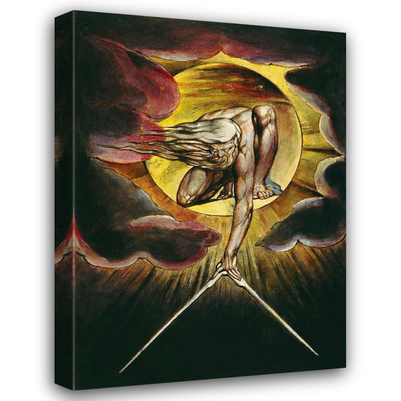 "L'ancien des jours" par William Blake - Art mural sur toile tendue avec châssis, H 24 po x l 17 po