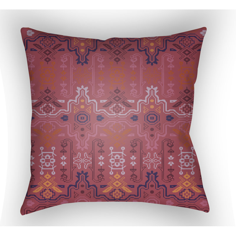 Yindi Outdoor Throw Pillow, 18" H x 18" W x 4" D, Red