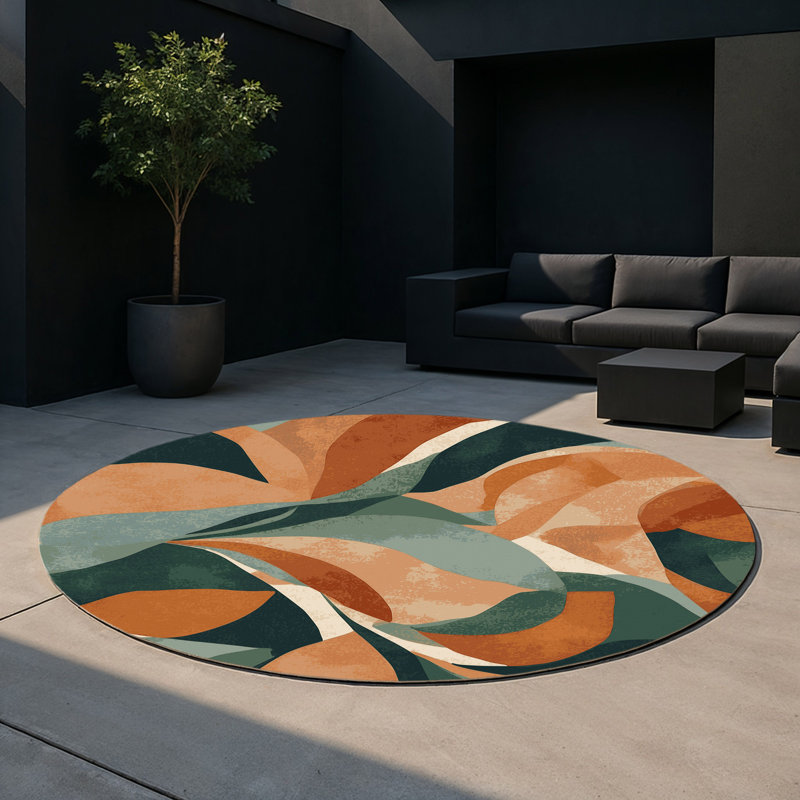 Terracotta Trail Indoor And Outdoor Area Rug, Round 5'