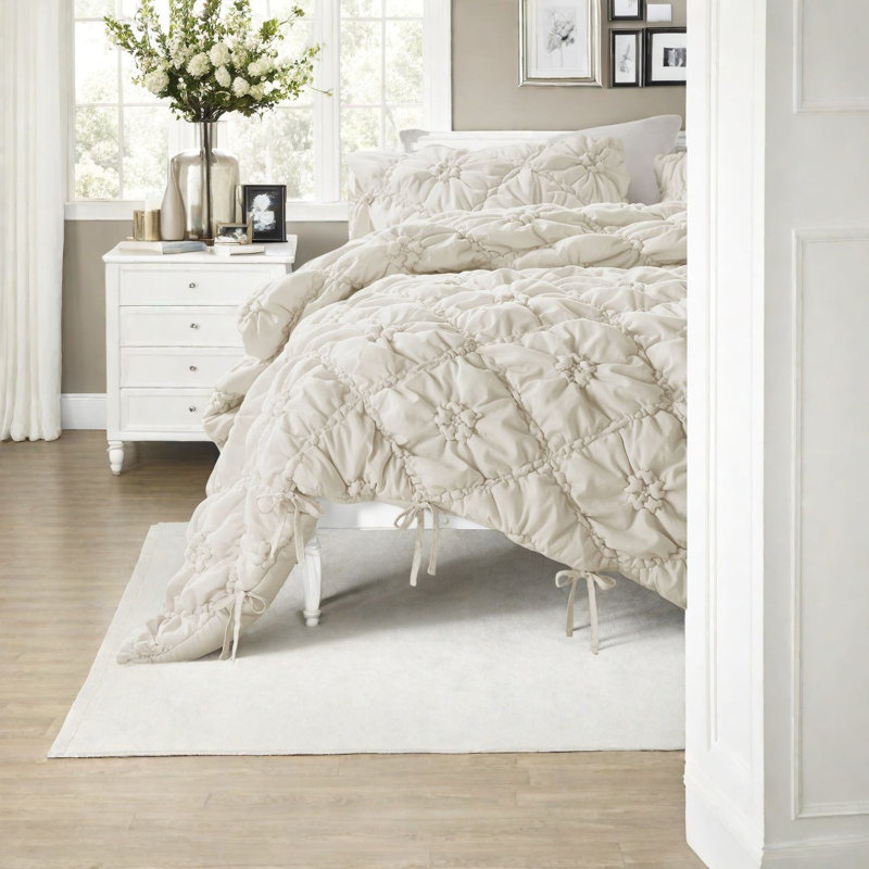 Ensemble de literie en microfibre Cozy Floral, très grand, confort toutes saisons