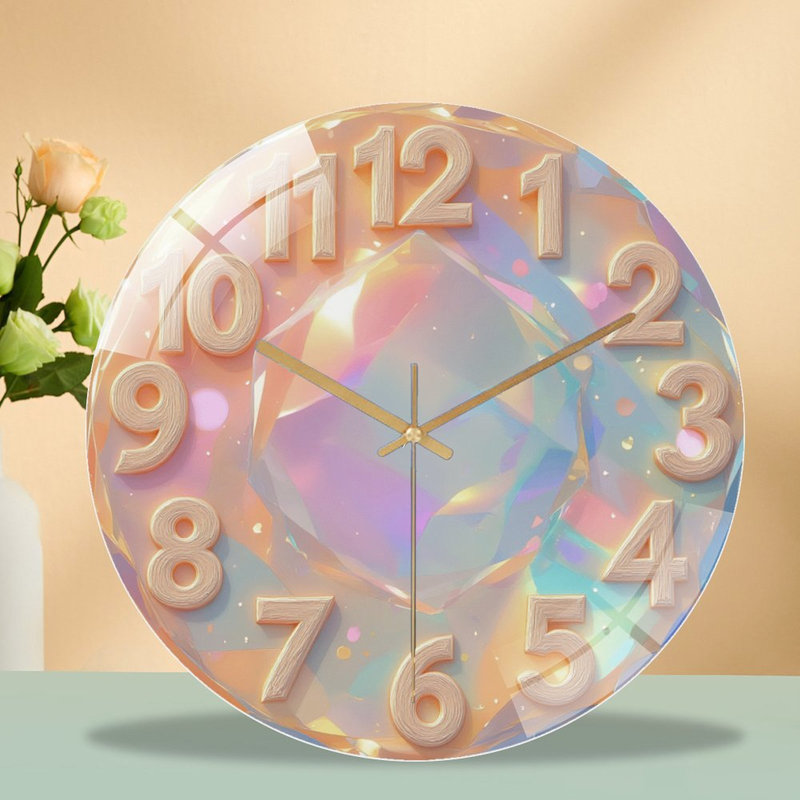 Horloge murale en cristal 12 po