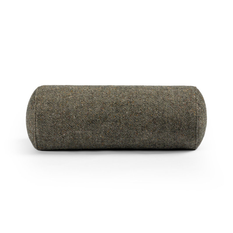 Stonewash Linen Bolster Pillow-Hasselt Ebony-20"x8", Hasselt Olive Green