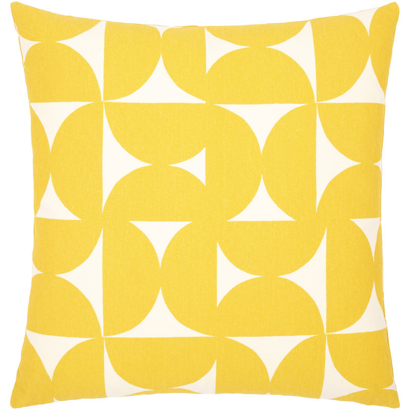 Sain Pillow Cover A Throw, Medium Gray/Beige, 18"H x 18"W, Fractured Triangles