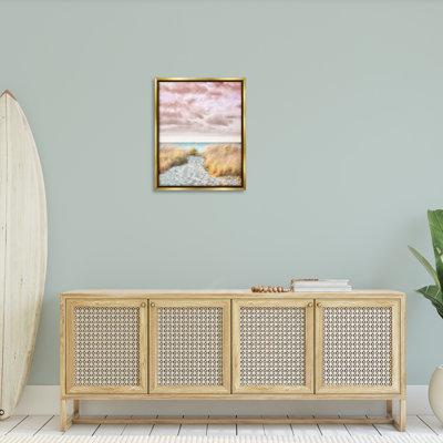 «Beach Path With Pink Sky Floater Frame» par Brooke T. Ryan sur toile