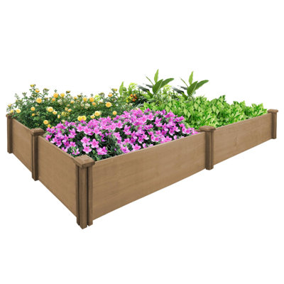 Behn 8X4Ft Fir Wood Large Raised Garden Bed