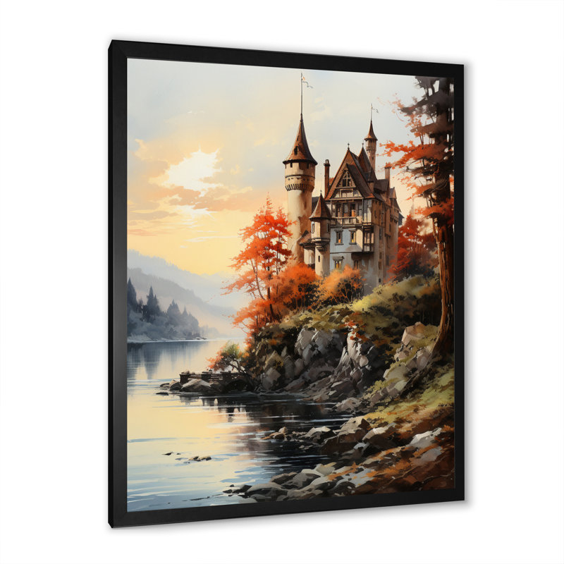 «Castles Serenity At Sunrise» sur impression sur toile, Cadre photo noir, H 20 po x l 12 po x P 1 po