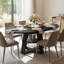 Table de salle à manger extensible ronde 43,3 "à 59" pour 4-8, table de cuisine en bois de ferme moderne ovale avec tablette de rangement-550913476
