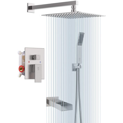 Robinet de baignoire et de douche tout en métal avec valve brute