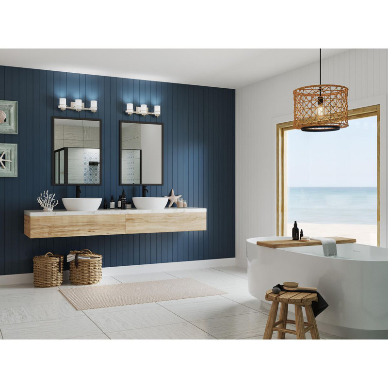 Éclairage pour meuble-lavabo à 3 lumières à intensité variable Casidee, Nickel brossé