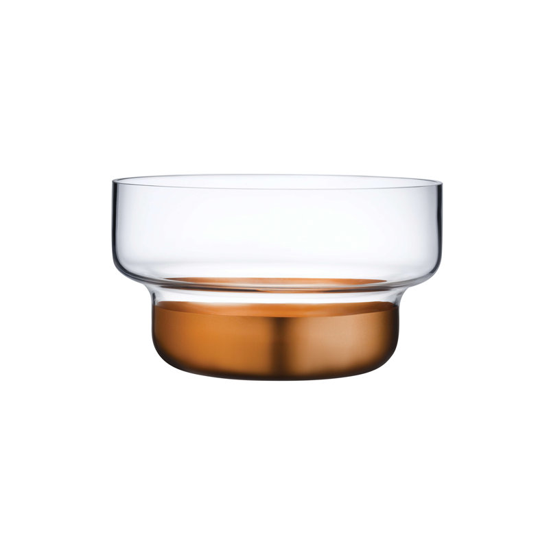 Contour Serving Bowl, Clear/Copper