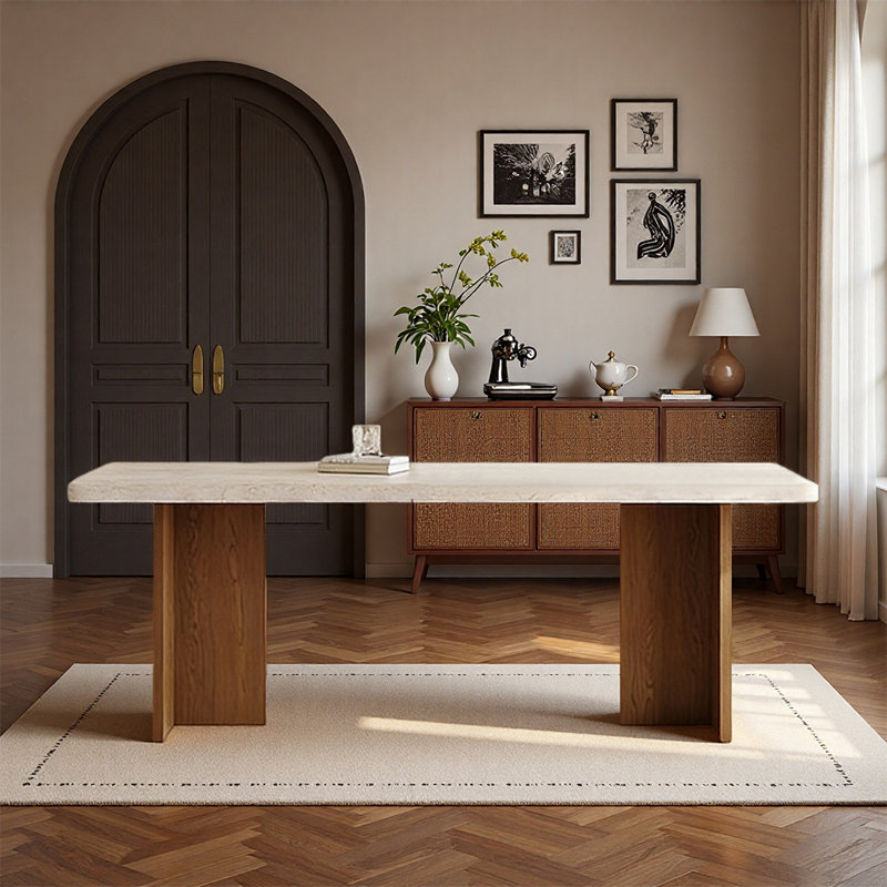 Table de salle à manger moderne, H 29,53 po x L 78,74 po x l 35,43 po