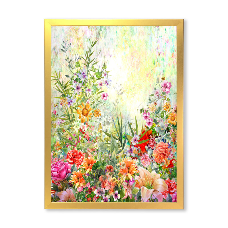 Décoration murale en toile rétro Vintage Garden Flowers IV - Traditional