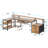 Sholpan LED L-Shaped Desk with Cabinet with Power Outlets-1852004190-1831091177