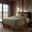Ensemble d'édredon en jacquard rustique olive / brun Highland Lodge-1047755348