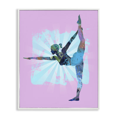 Stretching Mindful Exercise Black Framed Giclee Art by Tim Parker
