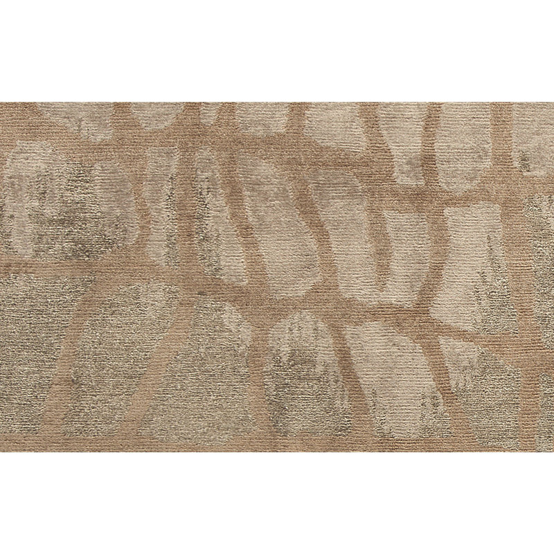 Hand Knotted Geometric Area Rug in Straw, Rectangle 9' x 12'