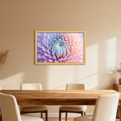 «Plants & Flowers Pastel Chrysanthemum Floral Gradient», reproduction d'art