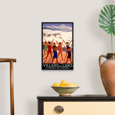 «Villard de Lans, Le Paradis des Enfants», affiche rétro par Roger Broders, reproduction d'art sur toile encadrée par Roger Broders