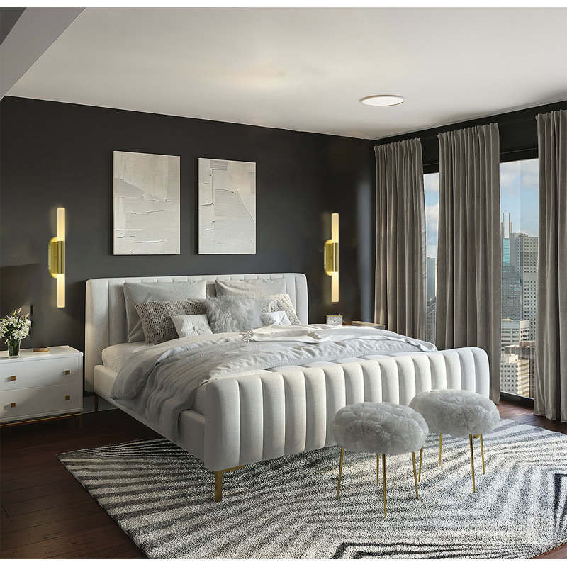 Modern 2-Light Brass Wall Sconce 