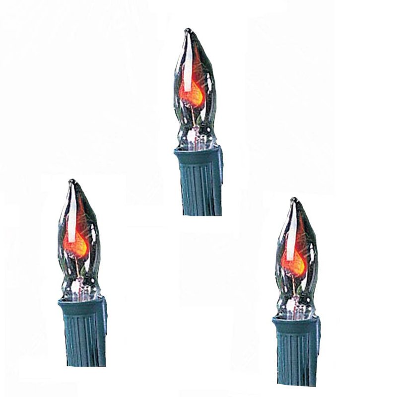 Kurt Adler Indoor/Outdoor UL 10-Light Flicker Flame Light Set, 9ft