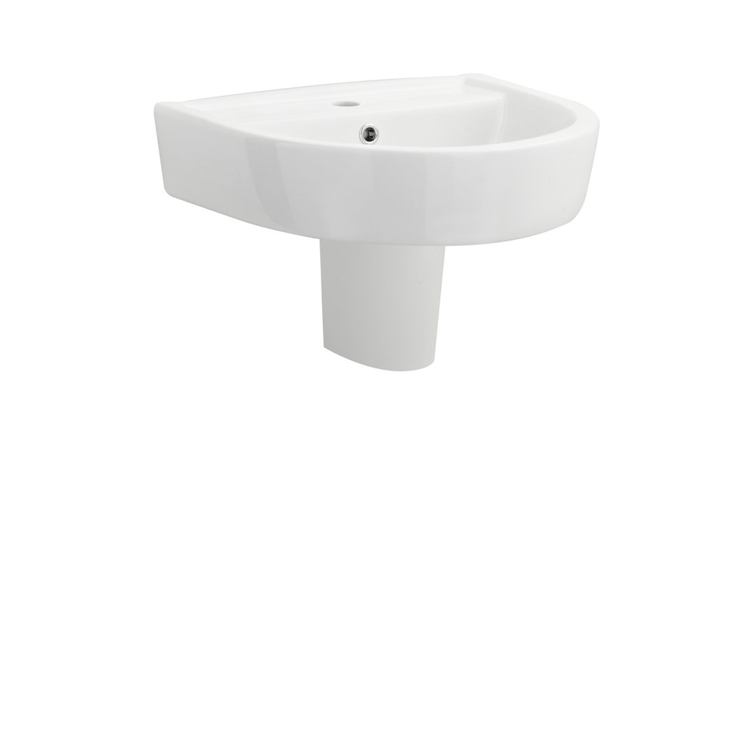 Nuie Provost 520mm L x 450mm W White Vitreous China U-Shaped Sink with Overflow